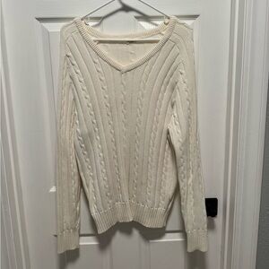 Brandy Melville Cream V-Neck Sweater